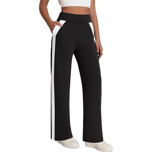Atleta Women's Black and White Wide-Leg Pants